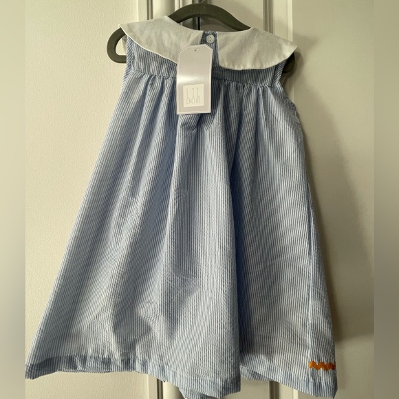 NWT Lil Cactus Girls Seersucker Pumpkin Dress - Sz 3T - Picture 4 of 7